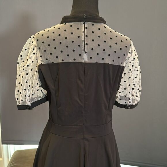 Women’s Black with Polka Dot Dress 1950’s Retro Style Size M NEW - Picture 5 of 13
